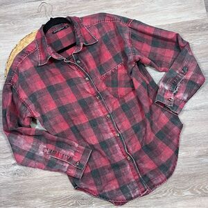 Brandy Melville worn in red check‎ plaid flannel